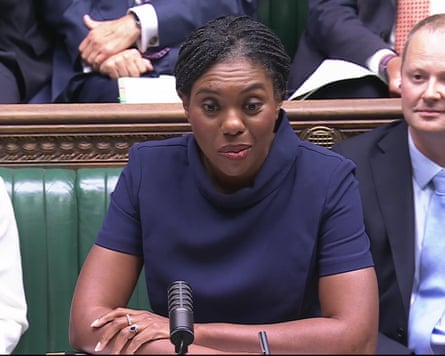 Kemi Badenoch speaks as leader of the opposition during PMQs in the House of Commons.