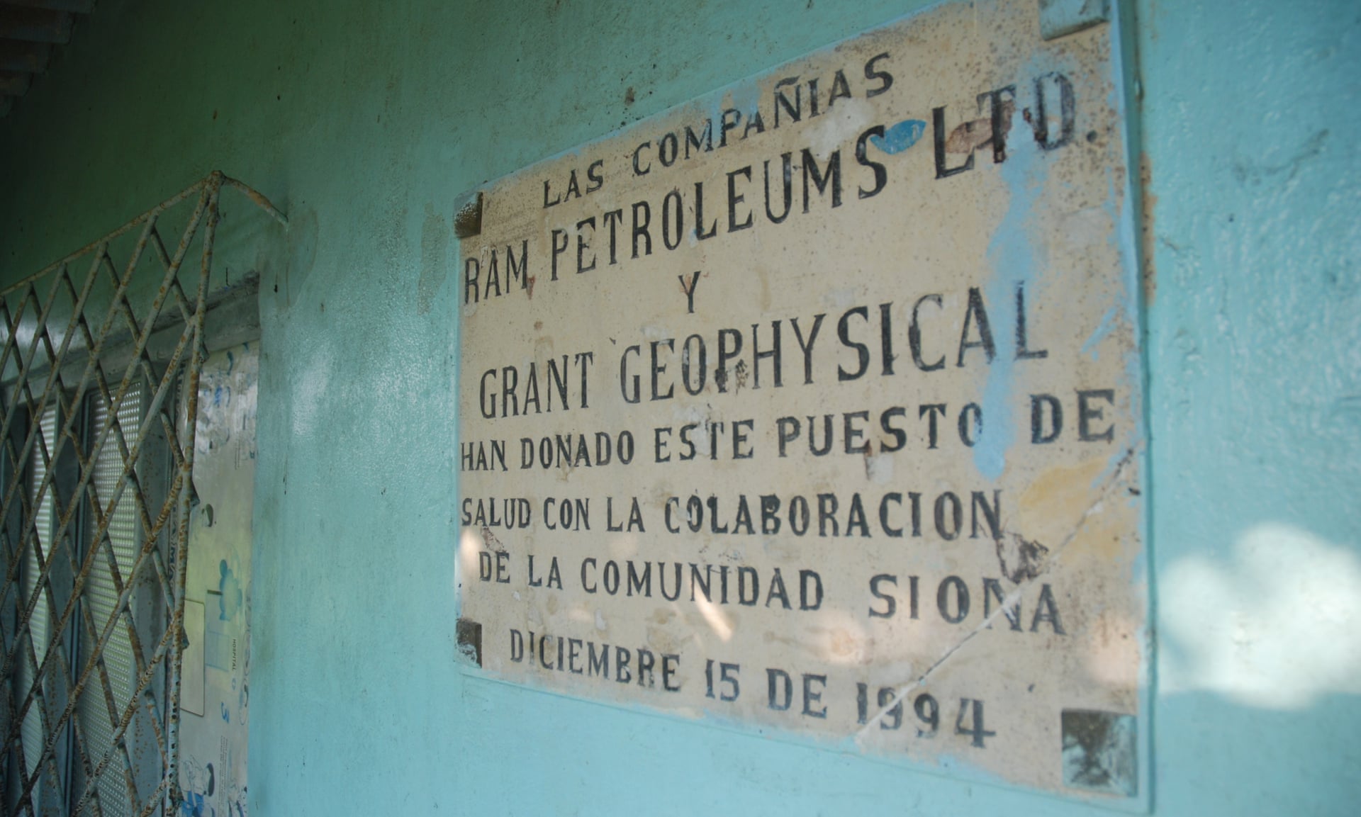 A health post donated by oil companies that previously operated in Siona territory. Photograph: David Hill