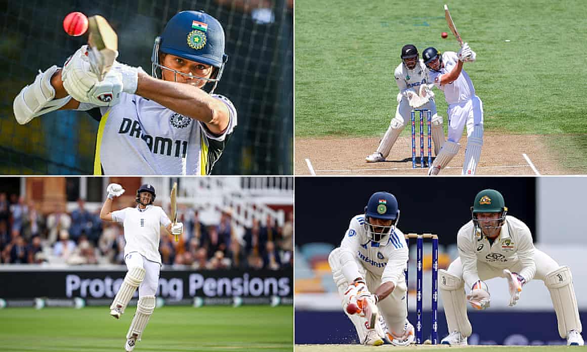 Top left clockwise: Yashasvi Jaiswal, Gus Atkinson, Ravindra Jadeja and Joe Root