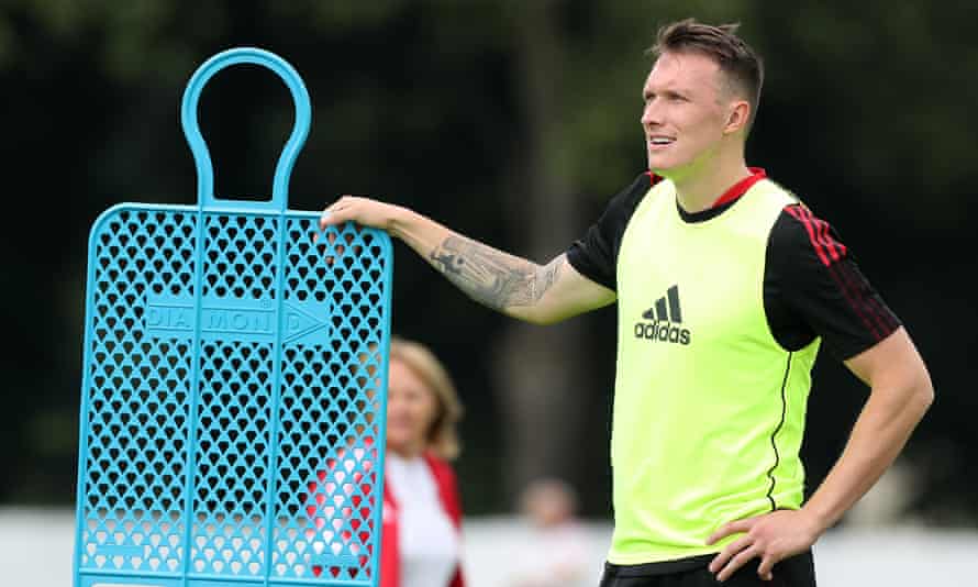 Phil Jones in preseason training with Manchester United