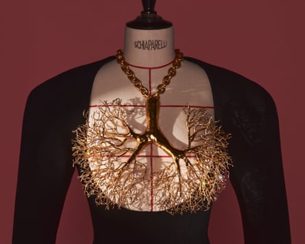 The gilded brass breastplate Bella Hadid wore at Cannes.