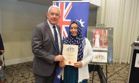 Khal Bibi Hekmat at the Australian citizenship ceremony