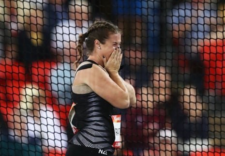An emotional Julia Ratcliffe after winng gold for New Zealand.