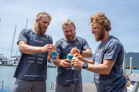 The brothers opening cans