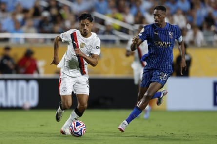 Tijjani Reijnders in action for Manchester City at the Club World Cup.