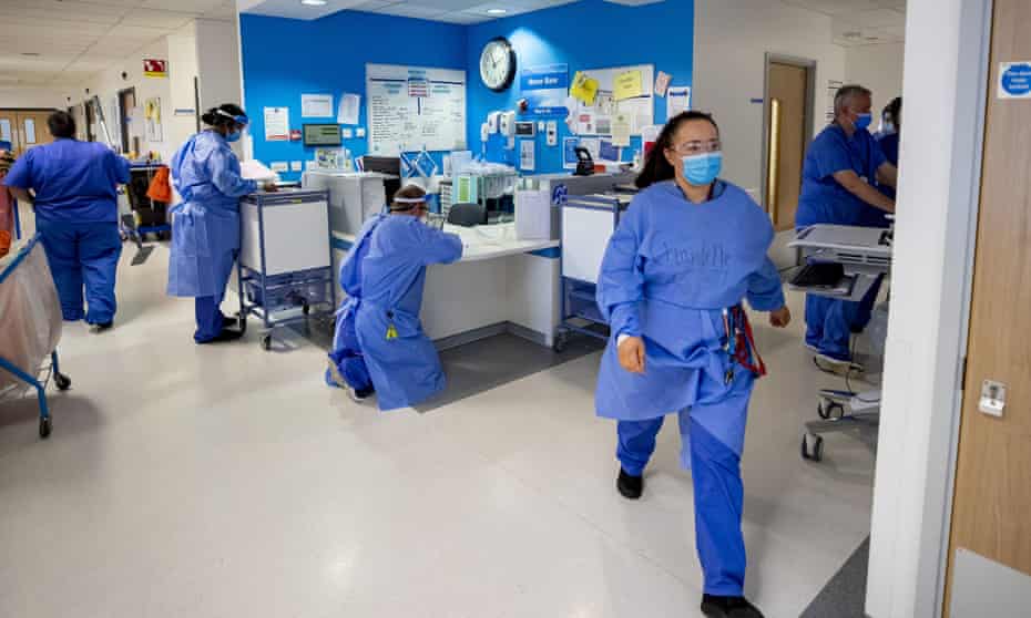 Staff on an NHS hospital ward