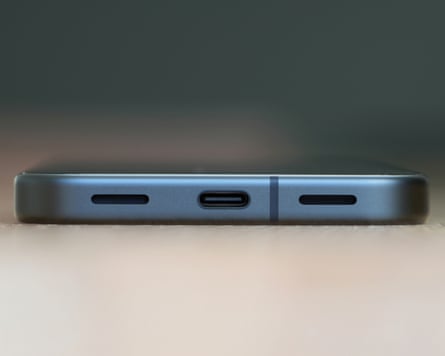 The USB-C port of the Google Pixel 11.