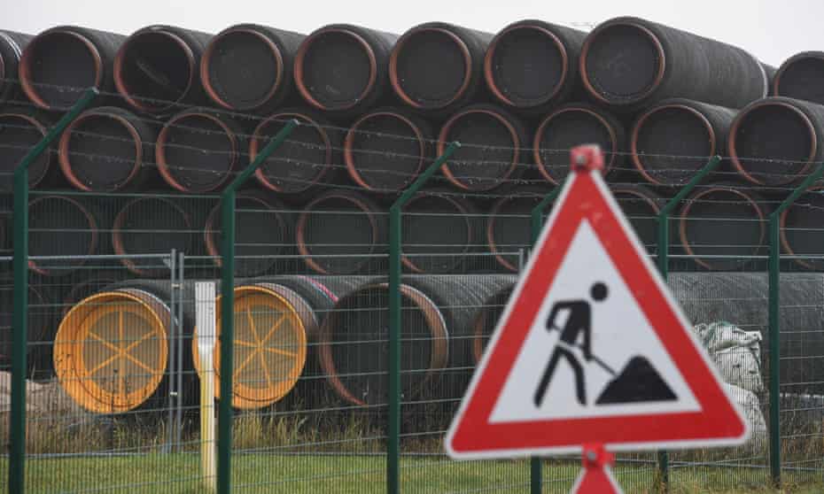Piles of tubes for Nord Stream 2 pipeline