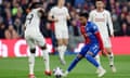 Crystal Palace's Michael Olise in action with Manchester United's Aaron Wan-Bissaka.