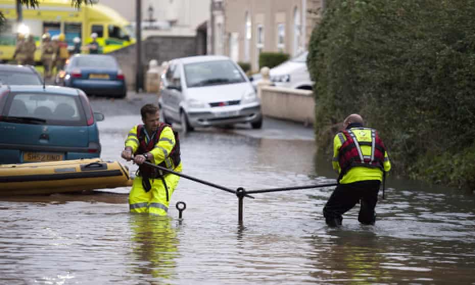 Flooding from a burst water main in Bristol