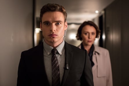 Actors Richard Madden and Keeley Hawes in the BBC TV series Bodyguard, August 2018