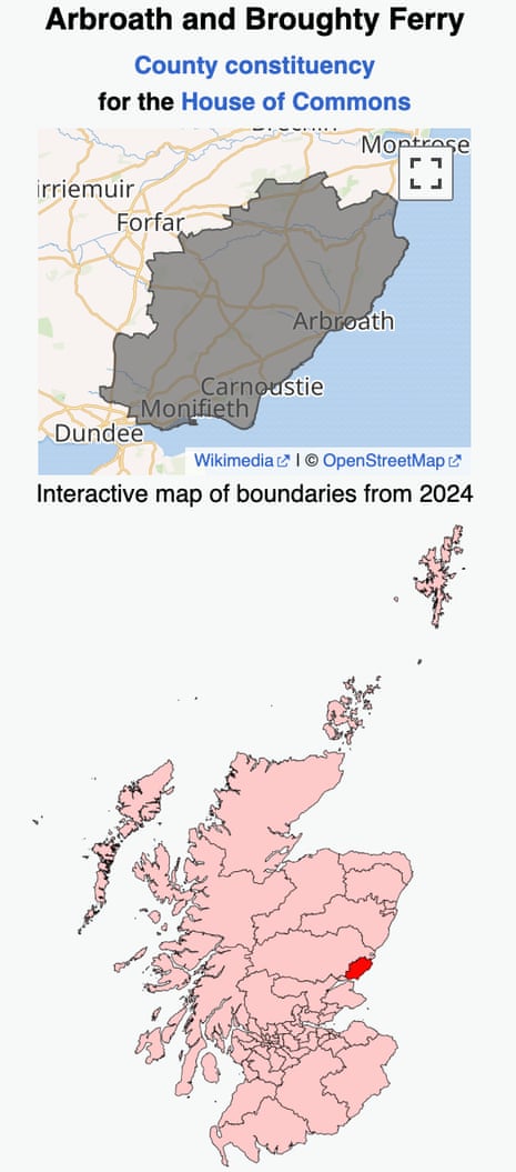 Location of Arbroath and Broughty Ferry constitutency