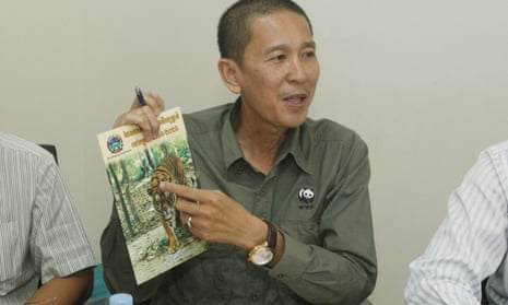 Chhith Sam Ath, Cambodian director of WWF, unveils the plan to reintroduce tigers into the dry forests of the country, where they have become virtually extinct due to poaching. 