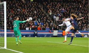 Kevin Trapp makes the save from Diego Costa.
