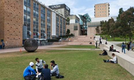 Students on the campus of the University of New South Wales, or UNSW, in Sydney.