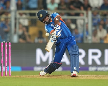 India’s Sanju Samson made 89 off 42 balls after being dropped early on by the England captain, Harry Brook