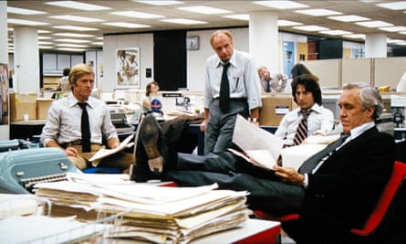 ‘It is a pre-digital realm of rotary phones, filing cabinets, steno pads and typewriters; the newsroom is an exact match for the newsroom in All the President’s Men …’