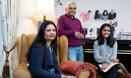 Mandira Sarkar with her husband Samin and daughter Mahera