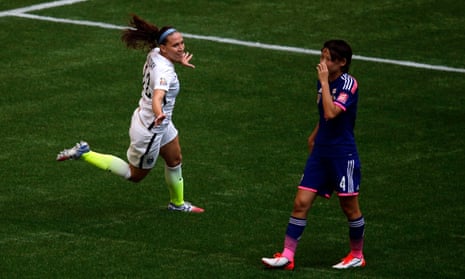 Lauren Holiday wheels off in celebration after putting USA three up.