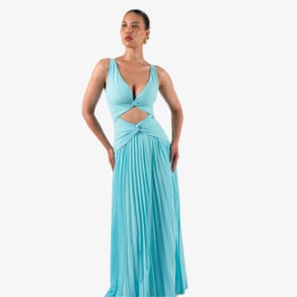 Lamide Sadipe Celestia dress in aqua blue.