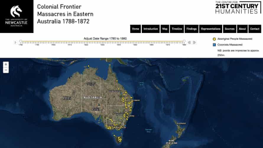 Researchers from the University of Newcastle, Australia, have created an interactive map of more than 150 massacres of Aboriginal and Torres Strait Islander peoples in an effort to boost public understanding of the Frontier Wars
