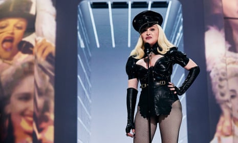 Madonna on stage during the 2021 MTV Video Music Awards.
