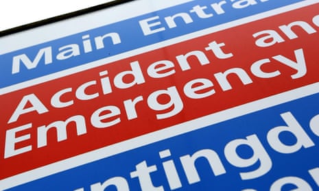 Accident and emergency sign in a hospital