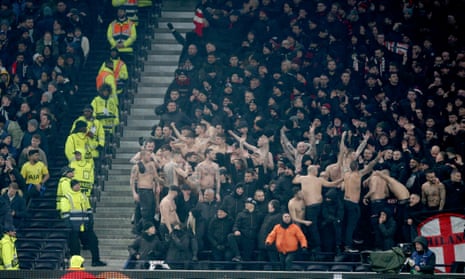 AC Milan Fans with no shirts on.