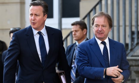 David Cameron and Hugo Swire in May 2016.