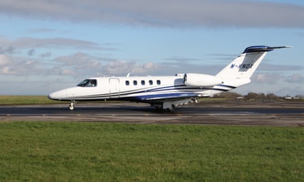 The jet with M-KNOX on its tail.