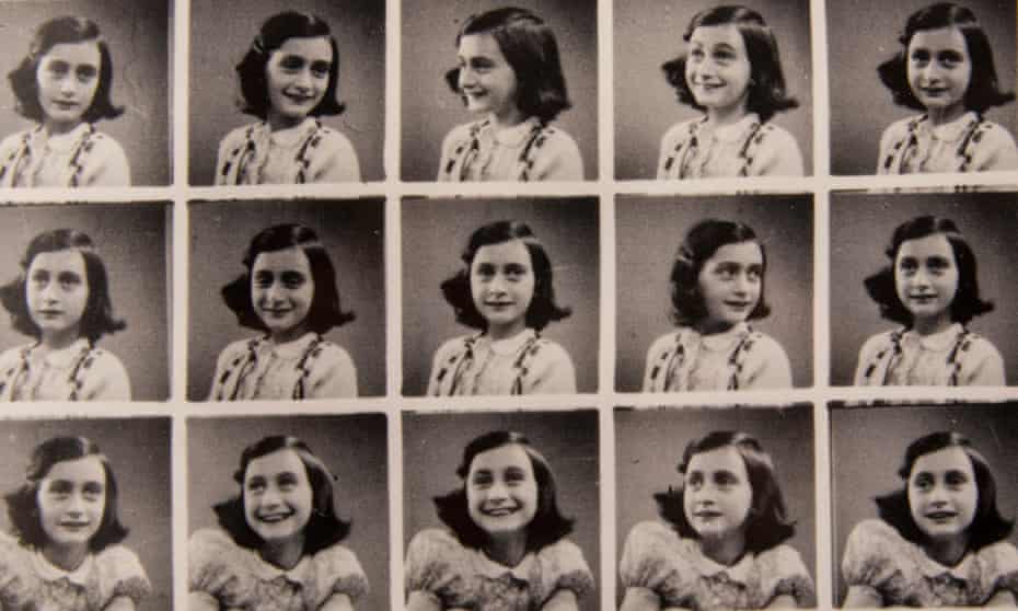 Photographs of Anne Frank taken in a department store booth.