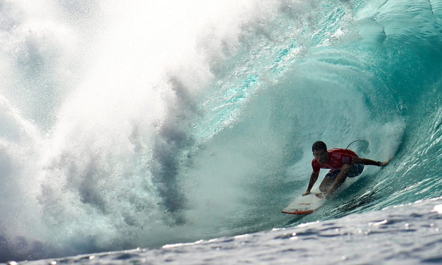 Surfing Pipe Masters at Pipeline, Oahu, Hawaii.