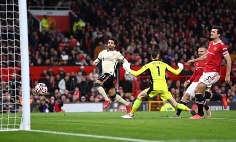 Salah scores of Liverpool’s fifth goal.