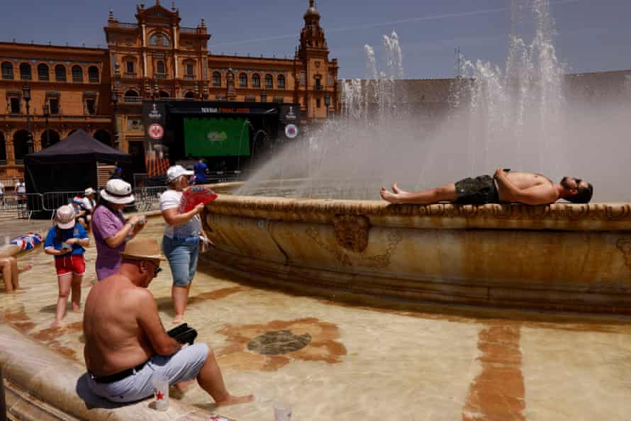 Rangers fans enjoy the sunshine in Seville ahead of the Europa League final.