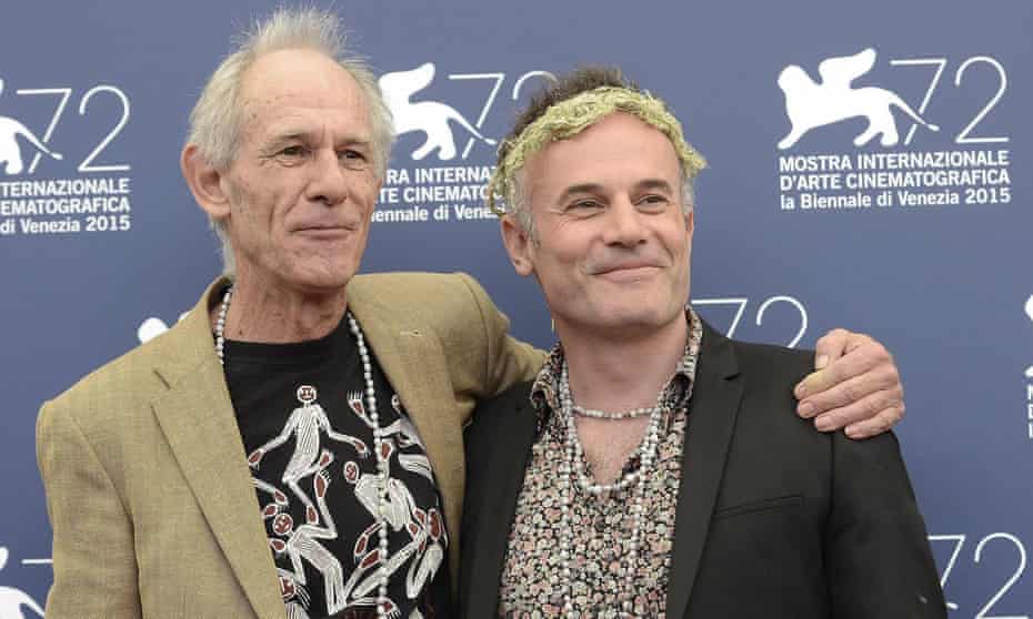 Directors Martin Butler and Bentley Dean pose during a photocall for their film Tanna at the 72nd annual Venice film festival. 