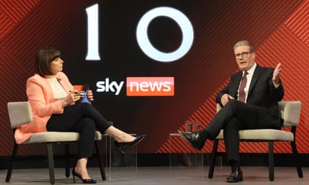 Keir Starmer during faces questions from Sky News’ political editor Beth Rigby.