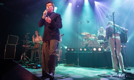Mozzer was never this potty-mouthed … Rick Astley performs with Blossoms. 