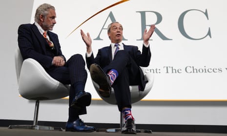 Alliance for Responsible Citizenship conferenceReform UK leader Nigel Farage (right) is interviewed by self-help guru Jordan Peterson.