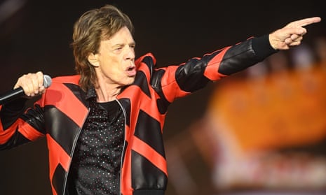 Mick Jagger performing during the Rolling Stones’ Sixty tour at Anfield.