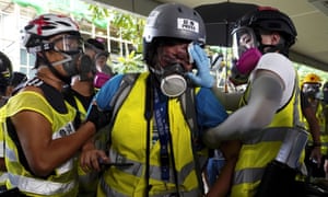 Veby Mega Indah after she was injured in Hong Kong, Sunday, 29 September.