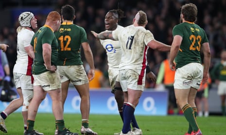 Maro Itoje in action for England against South Africa