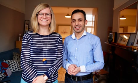 Helen Pidd and Yasser in her house in Manchester in 2015.