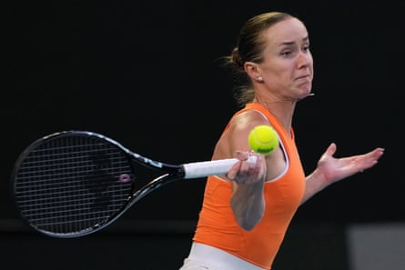 Elina Svitolina fires a forehand