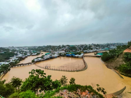 A wide view of massive flooding in the camps in July 2021, only a few days after a fire broke out. A photograph by Sahat Zia Hero.