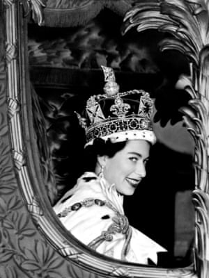 1953: Queen Elizabeth II in coronation robes