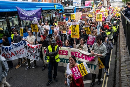 Demonstrators from South Coast Patriots protest in Portsmouth on 12 September 2026.