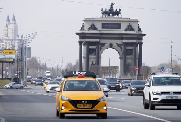 An Uber taxi in Moscow