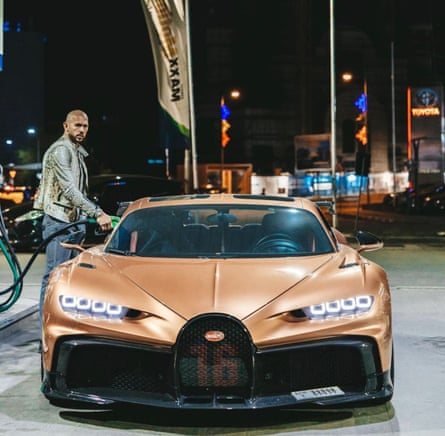 With fuelling his Bugatti, one of the supercars that have been seized by the Romanian police.