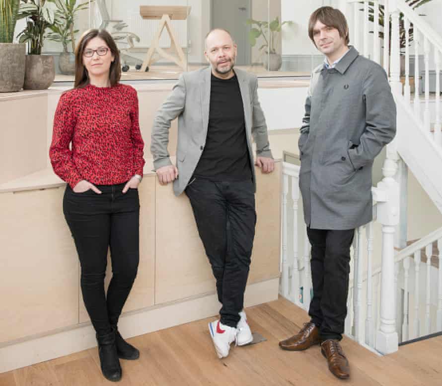 From left: Dr Laurie Higbed, Dr Ben Sessa and Steve O’Brien at Awakn in Bristol, the UK’s first on-­the-high-street provider of psychedelic-assisted psychotherapy, March 2021