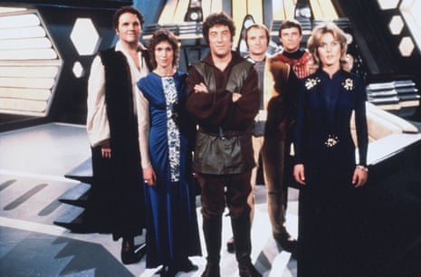 The cast of Blake’s 7 in 1978, the year Chris Boucher was recruited to be script editor on the show.